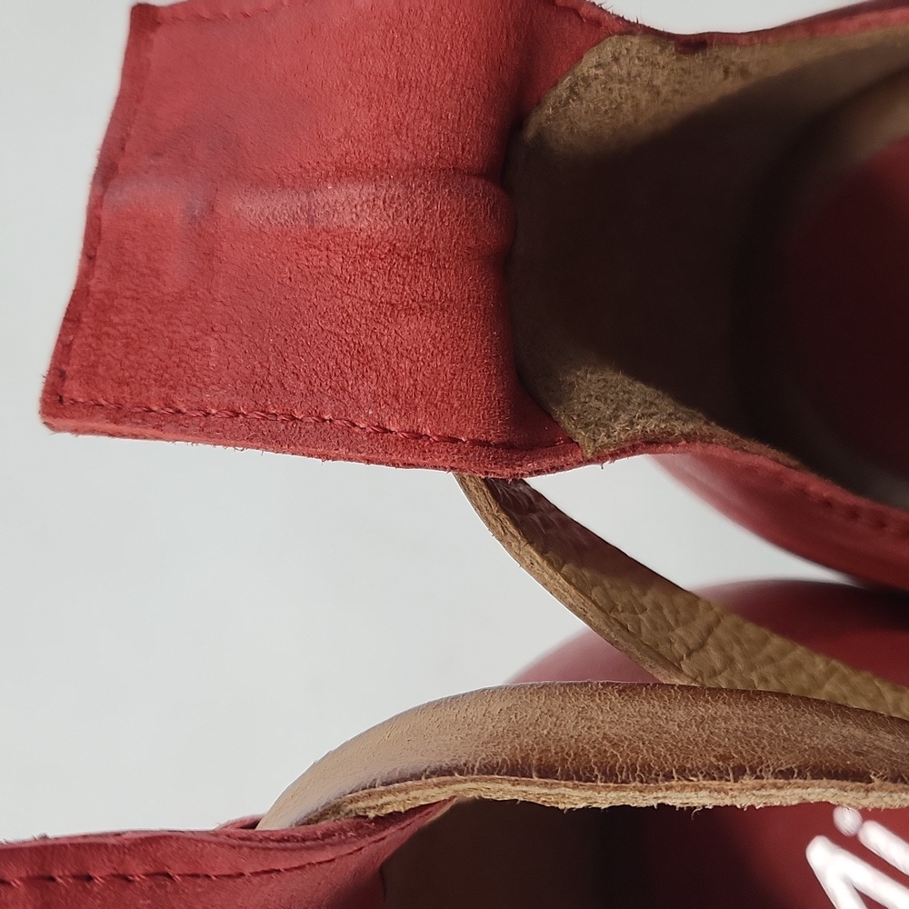 Miz Mooz Red Suede Open-Toe Studded Sandals - Picture 7 of 7